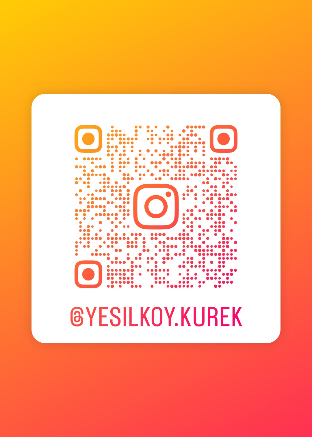 Yeşilköy Kürek Instagram hesabının kullanıcı tarafından sağlanan QR kodu